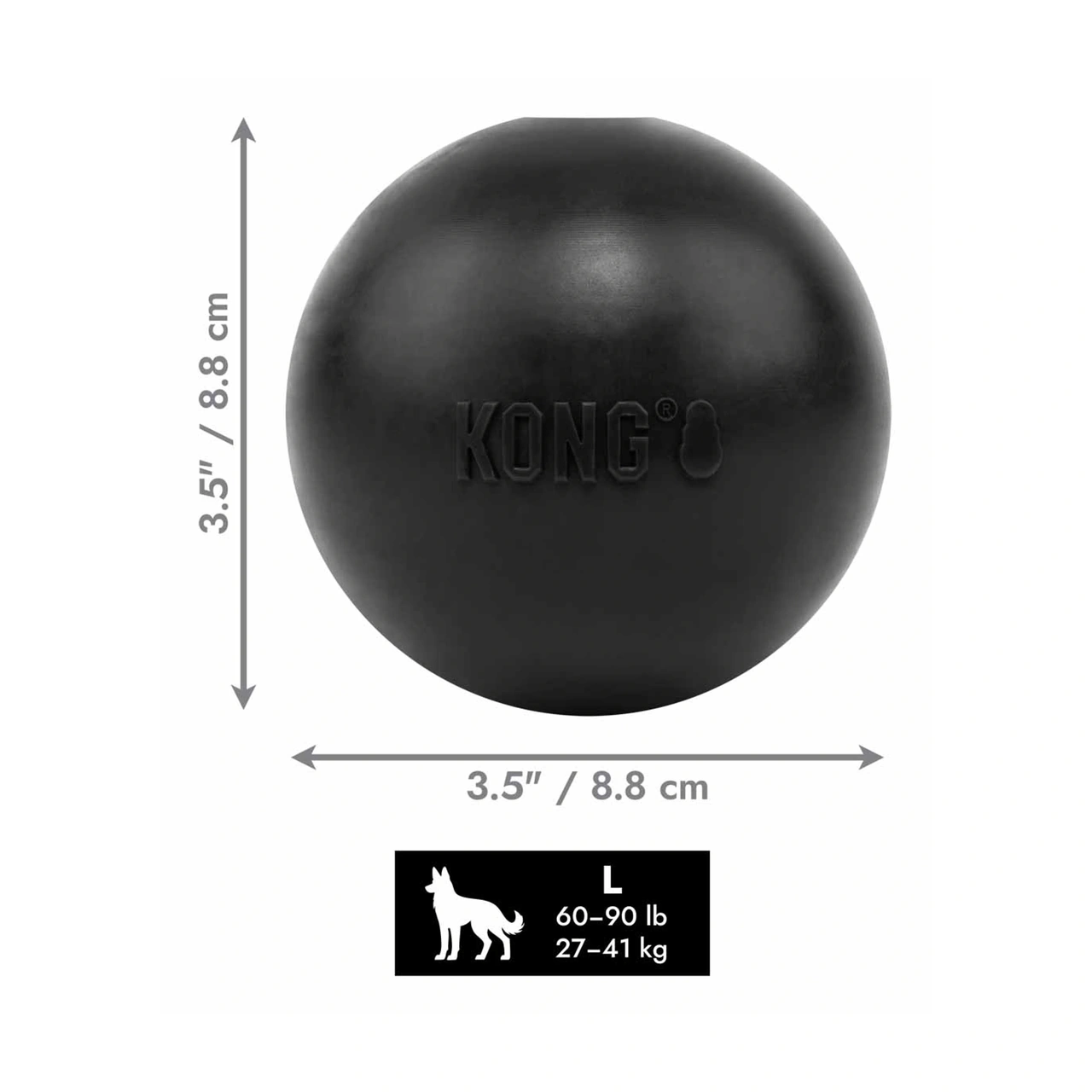 KONG Extreme Ball L Ø 8,9 cm - robust bold til power chewers
